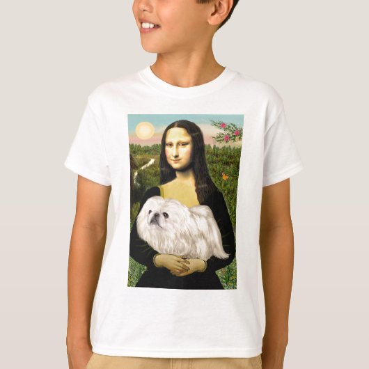 Mona Lisa - Witte Pekingees (#4) T-shirt (Voorkant)