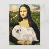 Mona Lisa - Witte pekingese (#4) Briefkaart (Voorkant)
