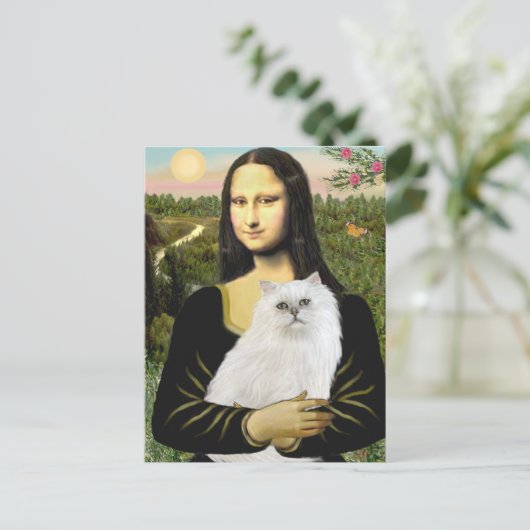 Mona Lisa - Witte Perzische kat 13 Briefkaart (Staand voorkant)