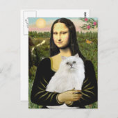 Mona Lisa - Witte Perzische kat 13 Briefkaart (Voorkant / Achterkant)
