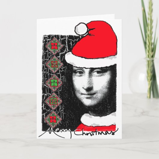 Mona Lisa Xmas-Greeting Card Feestdagen Kaart (Voorkant)