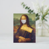 Mona Lisa zegt alsjeblieft een masker Draag Briefkaart (Staand voorkant)