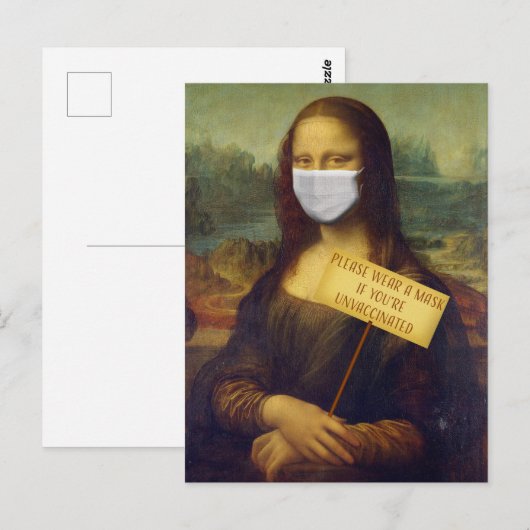 Mona Lisa zegt alsjeblieft een masker Draag Briefkaart (Voorkant / Achterkant)