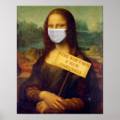 Mona Lisa zegt alsjeblieft een masker Draag Poster (Voorkant)