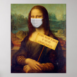Mona Lisa zegt alsjeblieft een masker Draag Poster