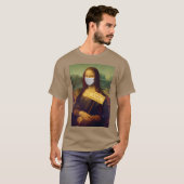 Mona Lisa zegt alsjeblieft een masker Draag T-shirt (Voorkant volledig)