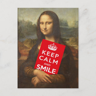 Mona Lisa zegt dat ze kalm houden en glimlachen Briefkaart