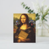 Mona Lisa zegt : glimlachen en eten tofurkey Briefkaart (Staand voorkant)