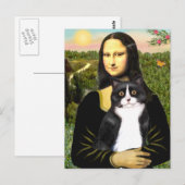 Mona Lisa - zwart-witte kat Briefkaart (Voorkant / Achterkant)