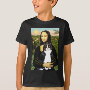 Mona Lisa - zwarte en witte kat T-shirt
