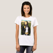 Mona Lisa - zwarte en witte kat T-shirt (Voorkant volledig)