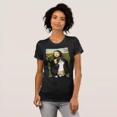Mona Lisa - zwarte en witte kat T-shirt (Voorkant volledig)