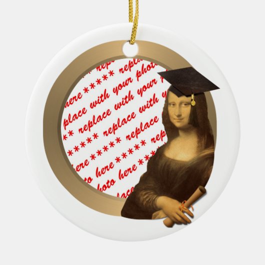 Mona Lisa's Afstuderen Dag Foto Lijst Keramisch Ornament (Voorkant)