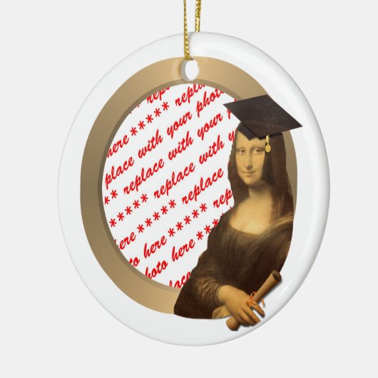 Mona Lisa's Afstuderen Dag Foto Lijst Keramisch Ornament (Links)