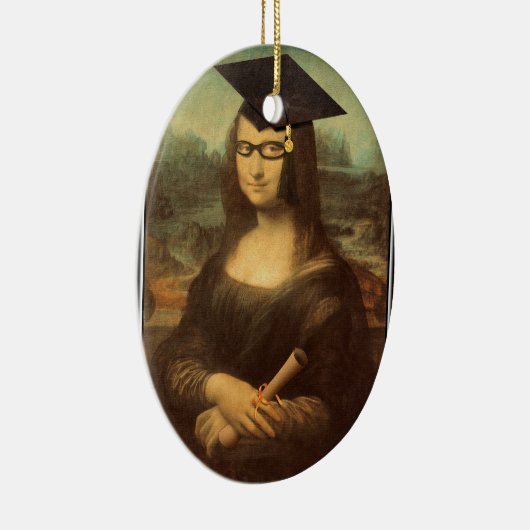 Mona Lisa's Afstuderen Dag Keramisch Ornament (Rechts)