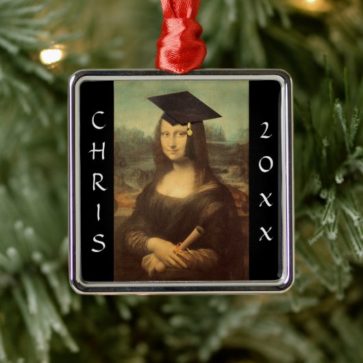 Mona Lisa's Afstuderen Dag Metalen Ornament (Boom)