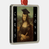 Mona Lisa's Afstuderen Dag Metalen Ornament (Rechts)
