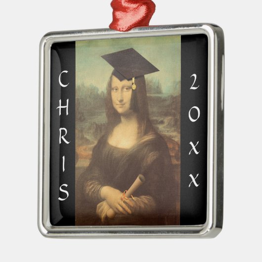 Mona Lisa's Afstuderen Dag Metalen Ornament (Links)