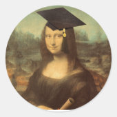 Mona Lisa's Afstuderen Dag Ronde Sticker (Voorkant)