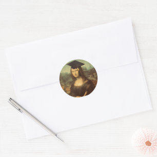 Mona Lisa's Afstuderen Dag Ronde Sticker