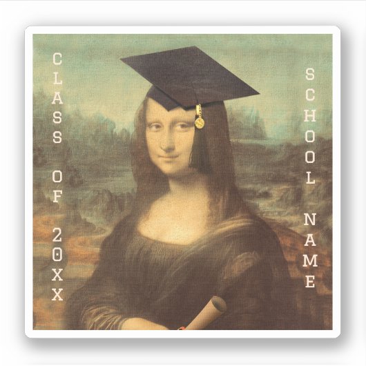 Mona Lisa's Afstuderen Dag Sticker (Voorkant)