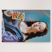 Mona Lisa's Bubble Tea Moment – 1014-Piece Jigsaw  Legpuzzel (Horizontaal)