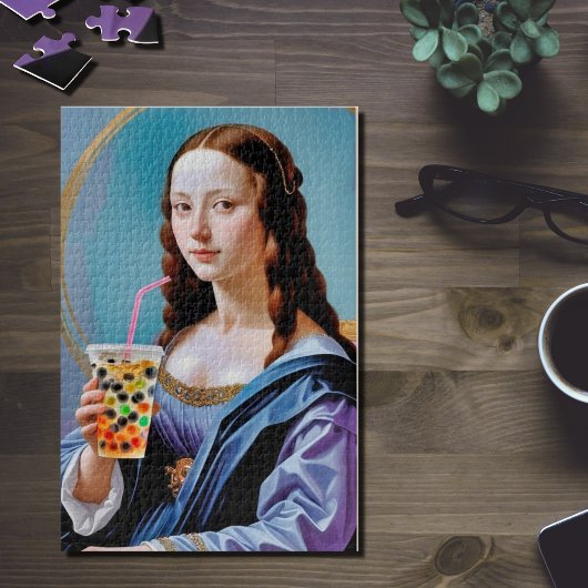 Mona Lisa's Bubble Tea Moment – 1014-Piece Jigsaw  Legpuzzel
