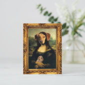 Mona Lisa's Dog - Golda Lisa - beroemd portret Briefkaart (Staand voorkant)
