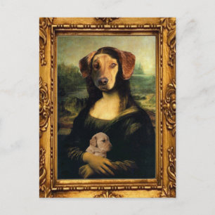Mona Lisa's Dog - Golda Lisa - beroemd portret Briefkaart