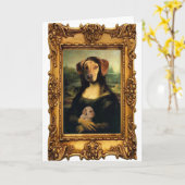 Mona Lisa's Dog - Golda Lisa - beroemd portret Kaart (Gele Bloem)