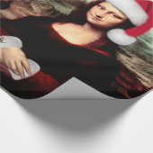 Mona Lisa's kerstkerstkerstkerstkerstfeest Cadeaupapier (Hoek)