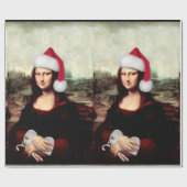 Mona Lisa's kerstkerstkerstkerstkerstfeest Cadeaupapier (Vlak)