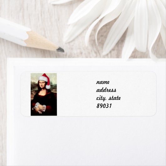 Mona Lisa's kerstkerstkerstkerstkerstfeest Etiket (Insitu)