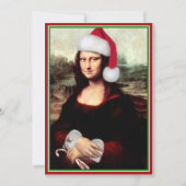 Mona Lisa's kerstkerstkerstkerstkerstfeest Feestdagenkaart (Voorkant)