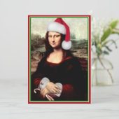 Mona Lisa's kerstkerstkerstkerstkerstfeest Feestdagenkaart (Staand voorkant)