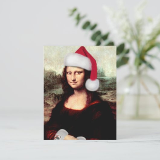 Mona Lisa's kerstkerstkerstkerstkerstfeest Kaart (Staand voorkant)