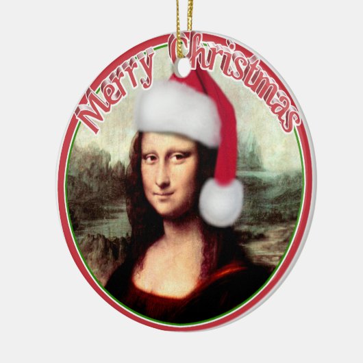 Mona Lisa's kerstkerstkerstkerstkerstfeest Keramisch Ornament (Links)