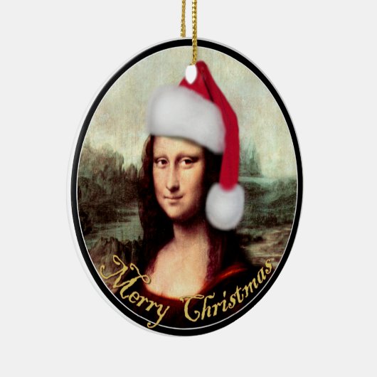 Mona Lisa's kerstkerstkerstkerstkerstfeest Keramisch Ornament (Rechts)