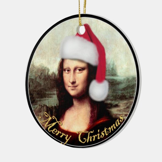 Mona Lisa's kerstkerstkerstkerstkerstfeest Keramisch Ornament (Links)