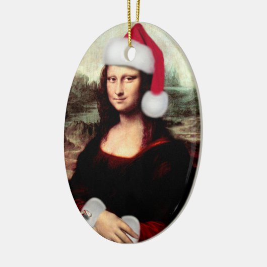 Mona Lisa's kerstkerstkerstkerstkerstfeest Keramisch Ornament (Links)