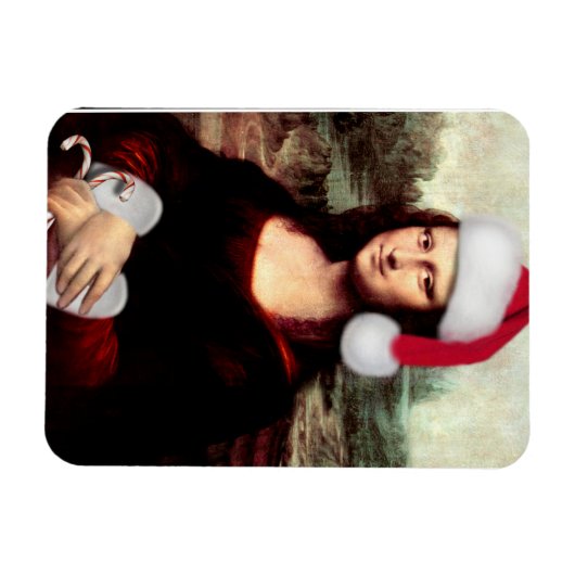 Mona Lisa's kerstkerstkerstkerstkerstfeest Magneet (Horizontaal)
