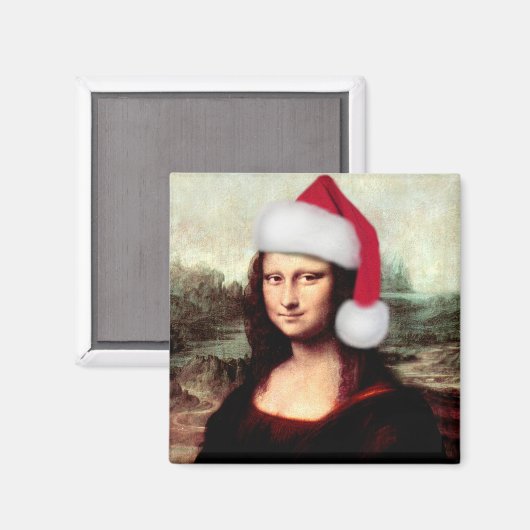 Mona Lisa's kerstkerstkerstkerstkerstfeest Magneet (Voorkant / Achterkant)