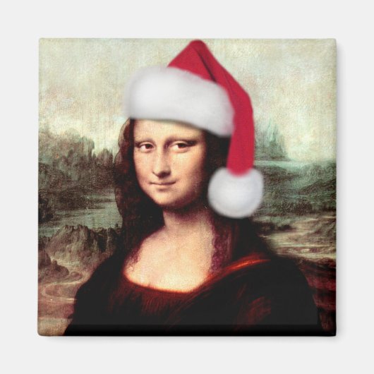 Mona Lisa's kerstkerstkerstkerstkerstfeest Magneet (Voorkant)