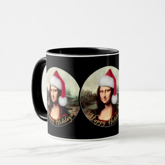 Mona Lisa's kerstkerstkerstkerstkerstfeest Mok (Voorkant links)