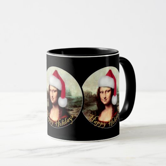 Mona Lisa's kerstkerstkerstkerstkerstfeest Mok (Voorkant rechts)