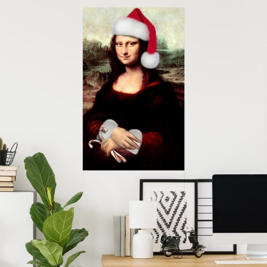 Mona Lisa's kerstkerstkerstkerstkerstfeest Poster (Thuiskantoor)