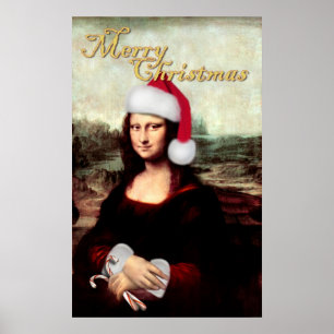 Mona Lisa's kerstkerstkerstkerstkerstfeest Poster
