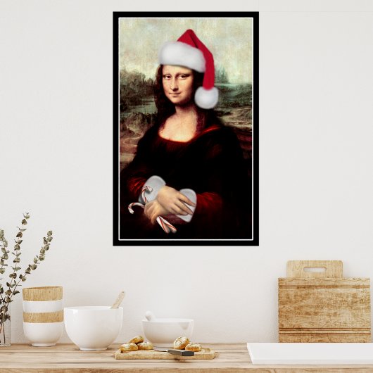 Mona Lisa's kerstkerstkerstkerstkerstfeest Poster (Keuken)