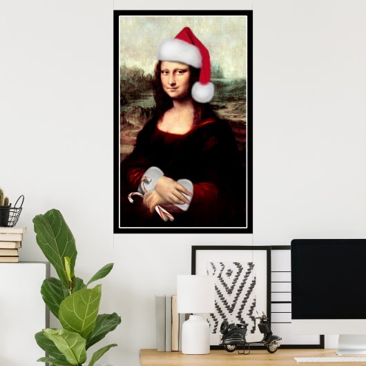 Mona Lisa's kerstkerstkerstkerstkerstfeest Poster (Thuiskantoor)