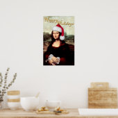 Mona Lisa's kerstkerstkerstkerstkerstfeest Poster (Keuken)